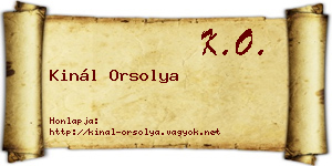 Kinál Orsolya névjegykártya