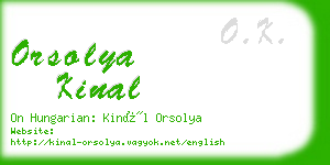 orsolya kinal business card